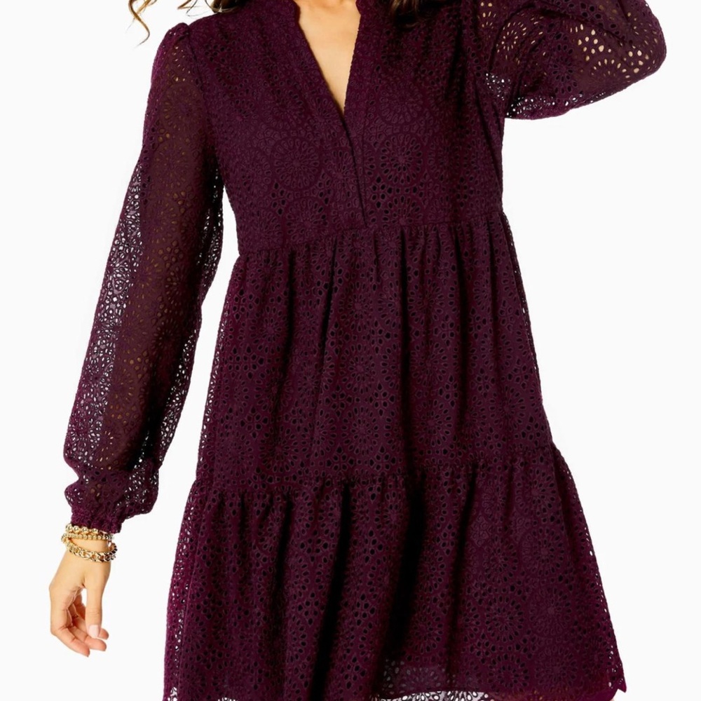 Lilly Pulitzer Deep Purple Long Sleeve Dress…used once